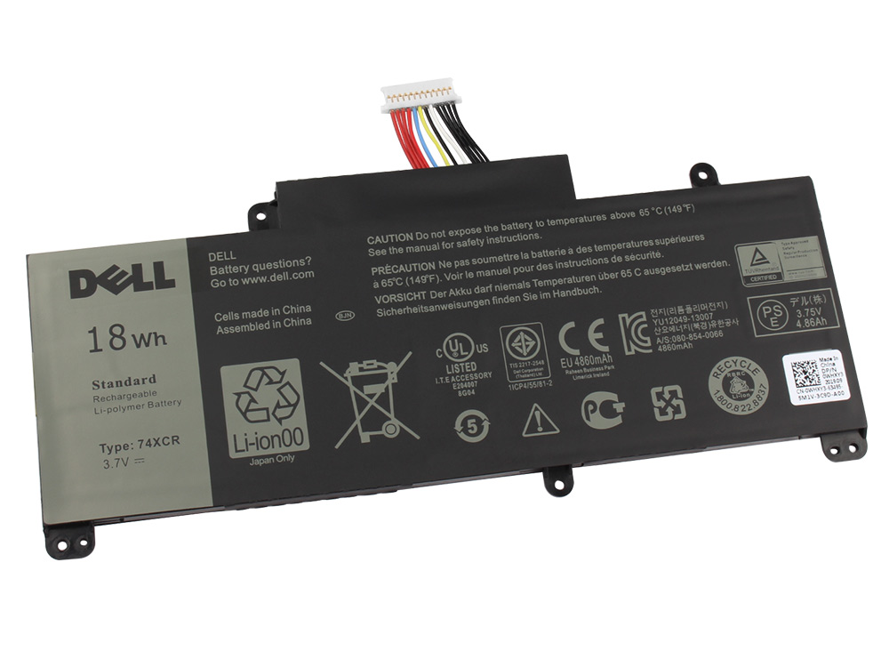 (image for) Original 18Wh Laptop Battery Dell 074XCR 74XCR VXGP6 X1M2Y